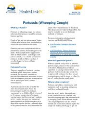 Whooping Cough - HealthLinkBC