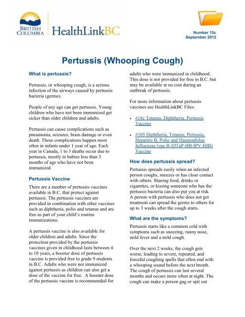 Booster Dose For Whooping Cough