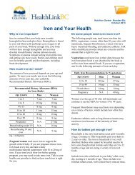 Iron and Your Health - HealthLinkBC