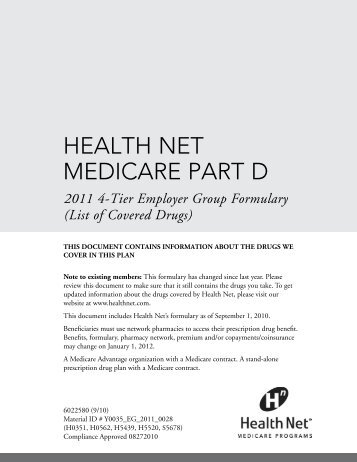 HEALTH NET MEDICARE PART D