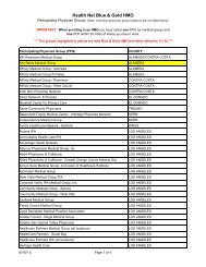 Participating Physician Group - Health Net