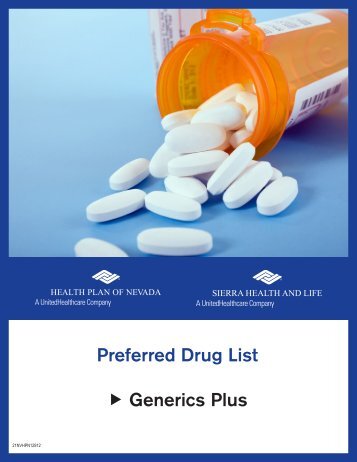 Preferred Drug List Generics Plus - Health Plan of Nevada