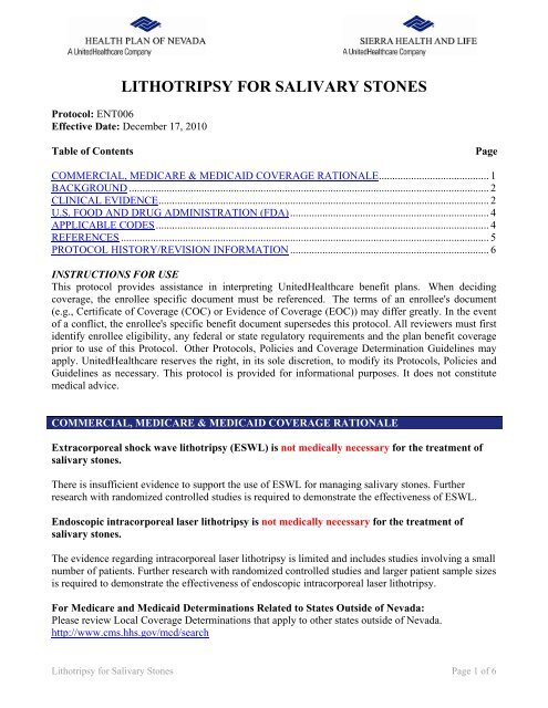 Lithotripsy For Salivary Stones Health Plan Of Nevada