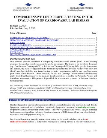 CAR039 Comprehensive Lipid Profile Testing in the Evaluation of ...