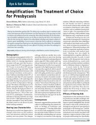 Amplification: The Treatment of Choice for Presbycusis