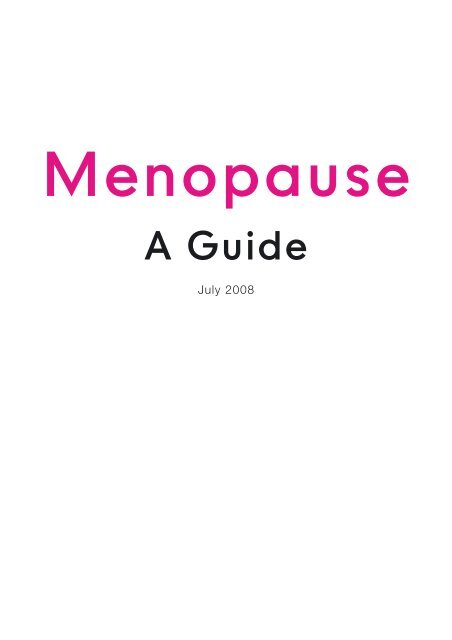 Menopause - Health Promotion Unit