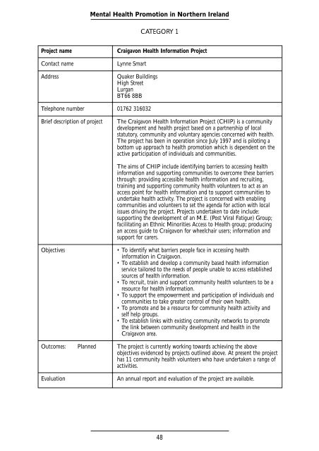 MENTAL HEALTH PROMOTION - Health Promotion Agency