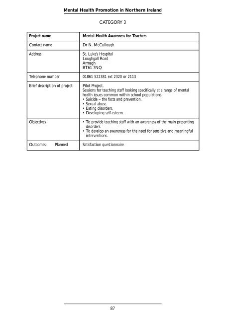 MENTAL HEALTH PROMOTION - Health Promotion Agency