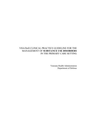 Clinical Practice Guideline for the Management of Substance Use ...
