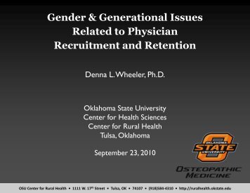 Gender & Generational Issues Related to Physician Recruitment ...