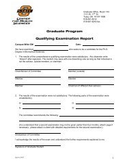 Qualifying Examination Report - Oklahoma State University Center ...