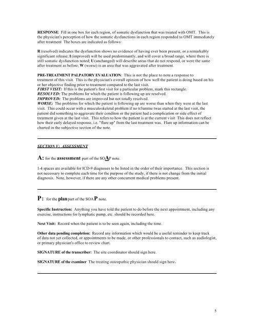 Outpatient Osteopathic Cranial SOAP Note Form Usage Guide