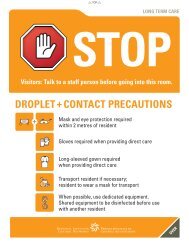 long term care droplet + contact precautions