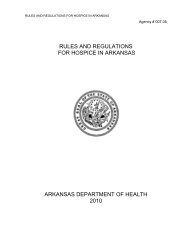 RULES AND REGULATIONS FOR HOSPICE IN ARKANSAS