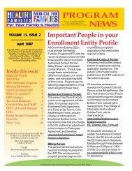 Newsletter April 2007v4.pmd - California Healthy Families