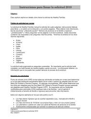 Instrucciones para llenar la solicitud 2011 - California Healthy Families