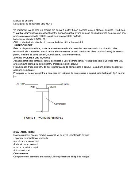 Manual de utilizare Nebulizator cu compresor SHL ... - HealthyLine