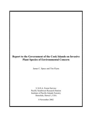 Report to the Government of the Cook Islands on Invasive Plant ...