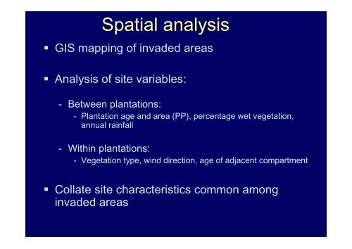 Ecological impacts of invasive Pinus radiata