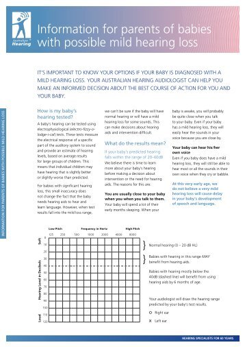 Information for parents of babies with possible mild hearing loss