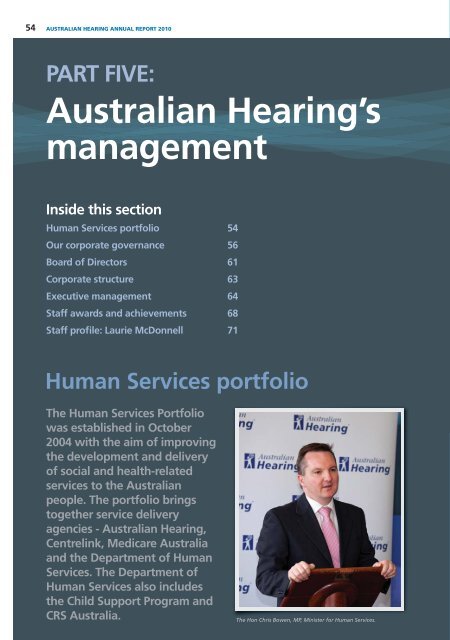 PART FIVE: Australian Hearing's management