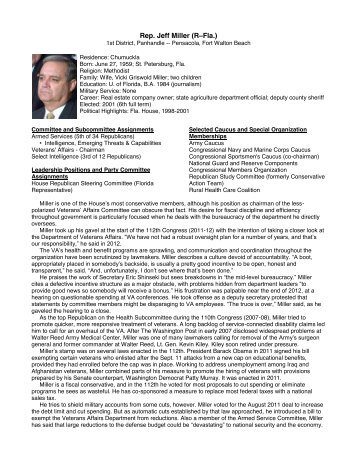 Rep. Jeff Miller (RâFla.) - American Heart Association