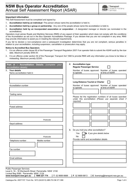 Annual Self Assessment Report (ASAR)