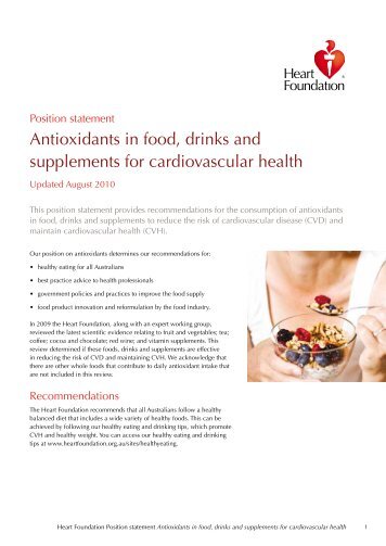 Position statement Antioxidants in food, drinks - National Heart ...