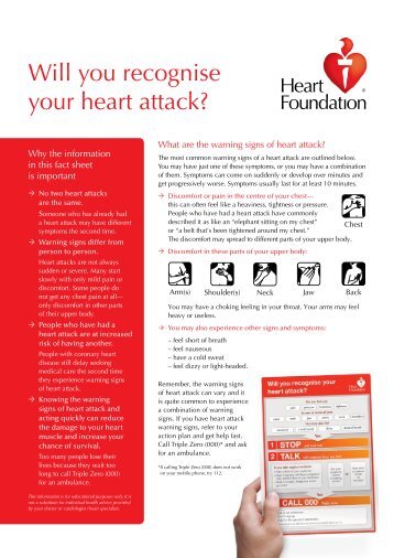 Will you recognise your heart attack? - National Heart Foundation