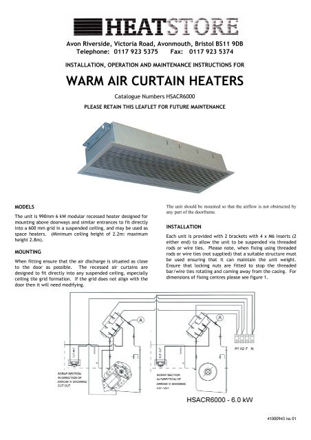 Warm Air Curtain Heaters Heatstore
