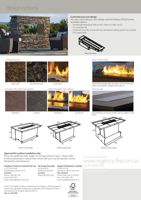 Brochure - Regency Fireplace Products