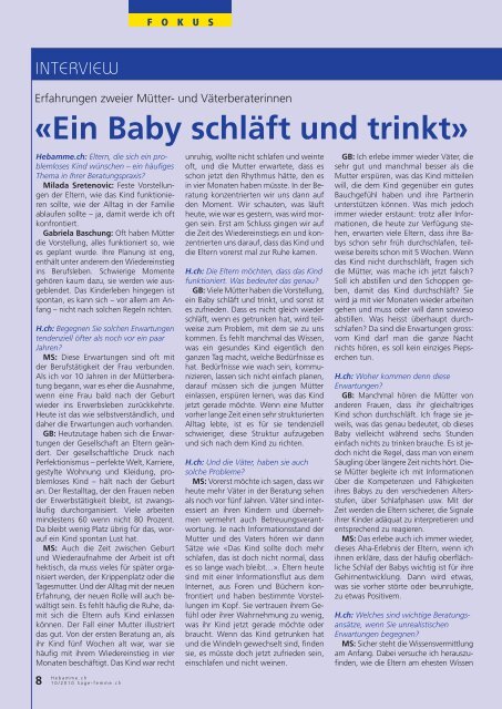 «Ein Baby schläft und trinkt»