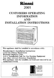 Rinnai 2001 operating and installation manual - Heatworks