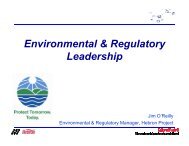Environment & Regulatory Leadership - ExxonMobil - Hebron Project