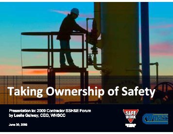 Taking Ownership of Safety - Hebron Project