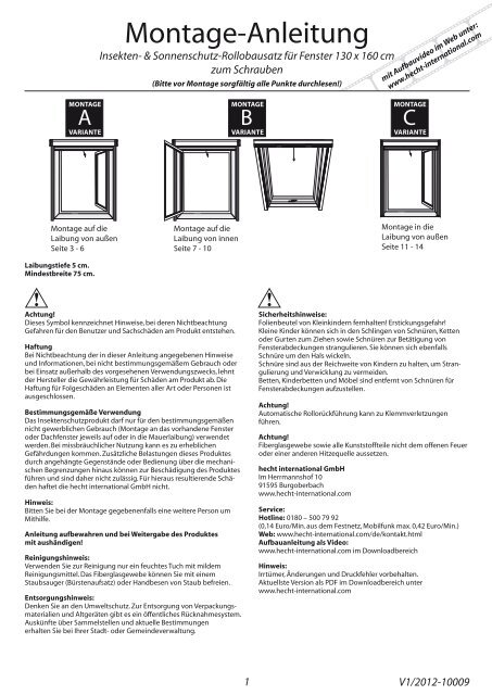 Insektenschutz-Kombirollo fÃ¼r Fenster/Dachfenster - hecht ...