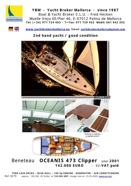 Beneteau OCEANIS 473 Clipper year 2001 - heckenweb.de
