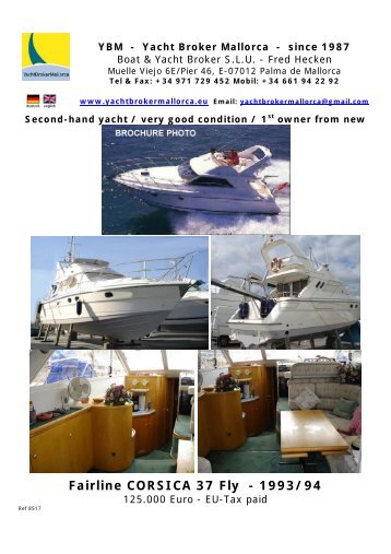 Fairline CORSICA 37 Fly - 1993/94 - heckenweb.de