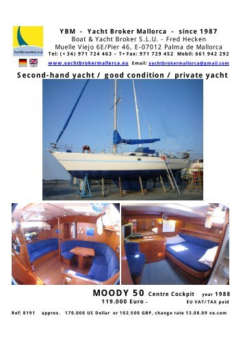 Second-hand yacht / good condition / private yacht - heckenweb.de