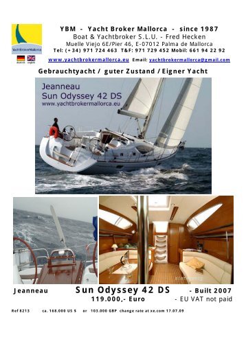 Sun Odyssey 42 DS - Built 2007 - heckenweb.de