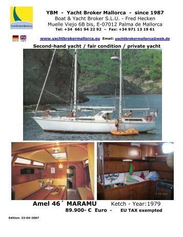 Amel 46Â´ MARAMU Ketch - heckenweb.de