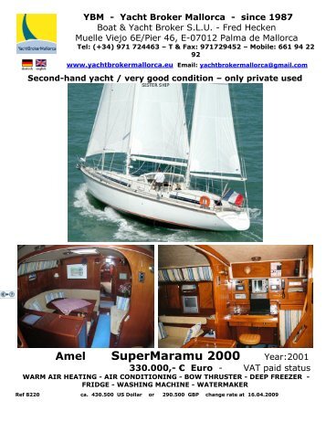 Gebrauchte Segelyacht Amel SANTORIN - heckenweb.de