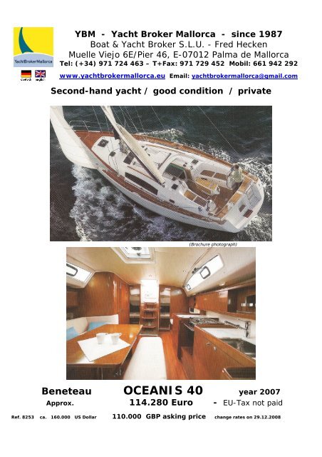 Beneteau OCEANIS 40 year 2007