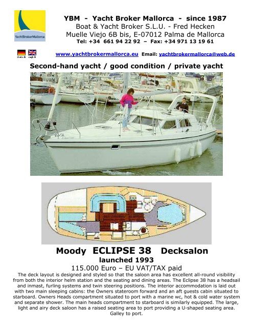 2 Moody ECLIPSE 38 1993 Ref8166 - heckenweb.de