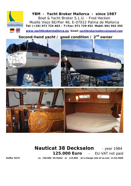 Nauticat 38 Decksalon - year 1984 - heckenweb.de
