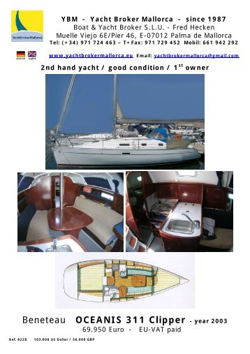 Beneteau OCEANIS 311 Clipper - year 2003 - heckenweb.de