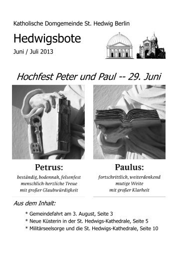 Juni/Juli 2013 - St. Hedwigs-Kathedrale Berlin