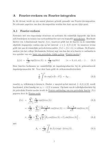 A Fourier-reeksen en Fourier-integralen