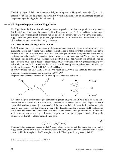 Keuzecollege Hoge EnergieFysica Katholieke Universiteit ... - EHEF