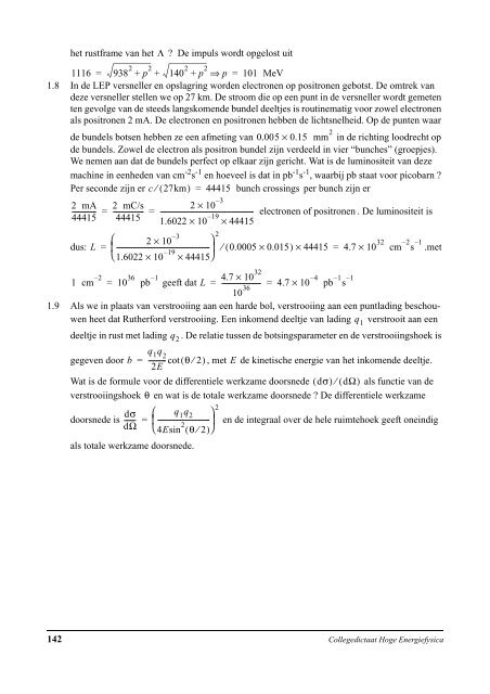 Keuzecollege Hoge EnergieFysica Katholieke Universiteit ... - EHEF